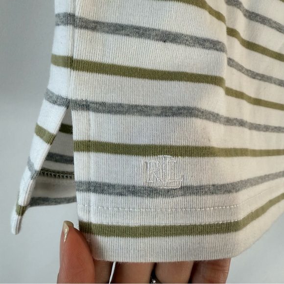Lauren Ralph Lauren top Color: withe / beige/ gray Size: L - Picture 5 of 10